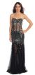 Main image of Strapless Sequins & Beads Floor Length Formal Prom Dress 